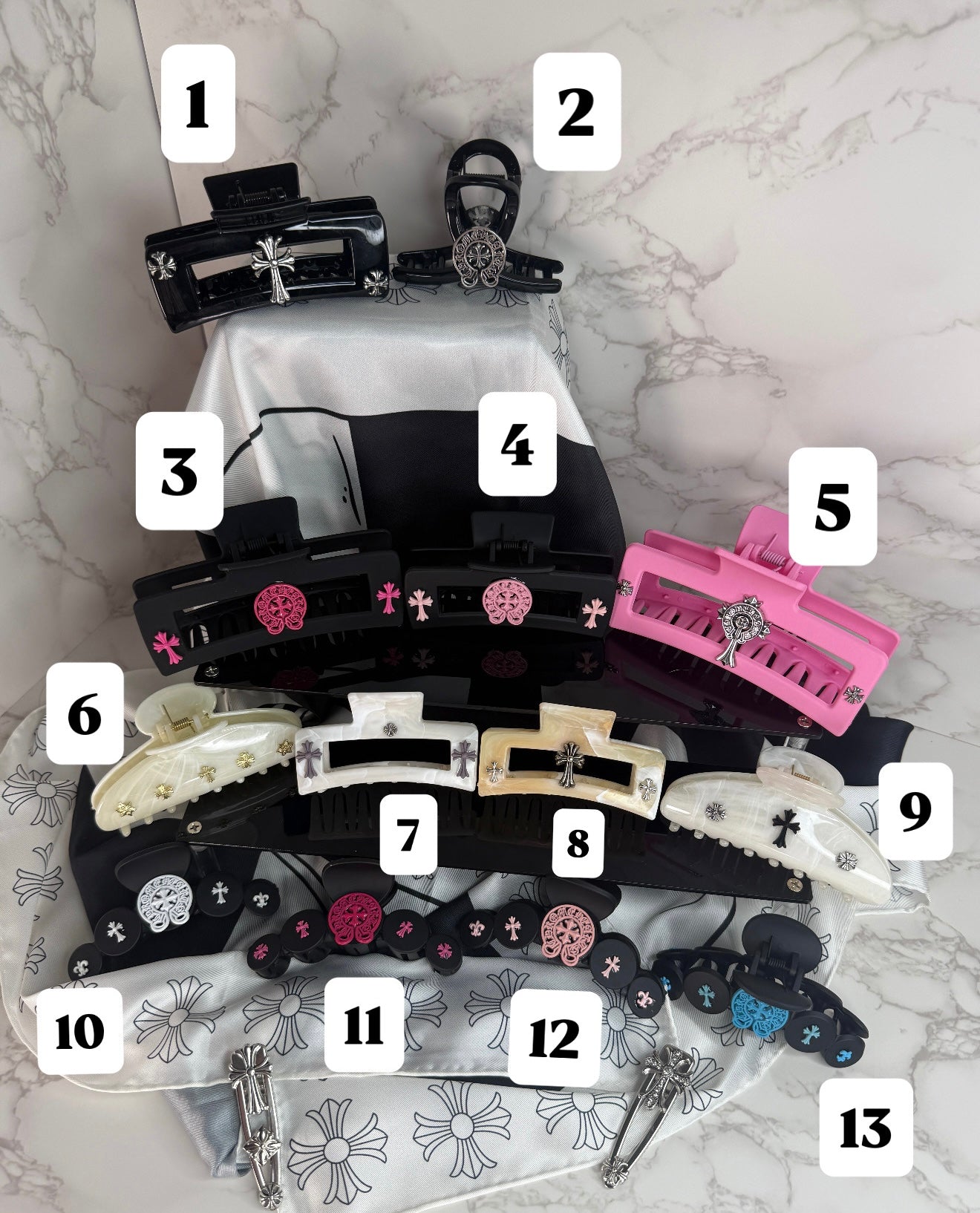 Chrome Hair Clips